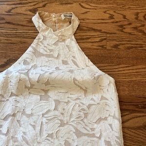 Do+Be Lace Overlay Halter Dress in Ivory size small